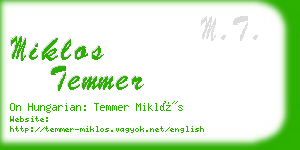 miklos temmer business card